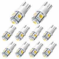 10x T10 LED W5W 194 168 5SMD Car Wedge Tail Parking Plate Light Bulb 12V - WHITE - view 1