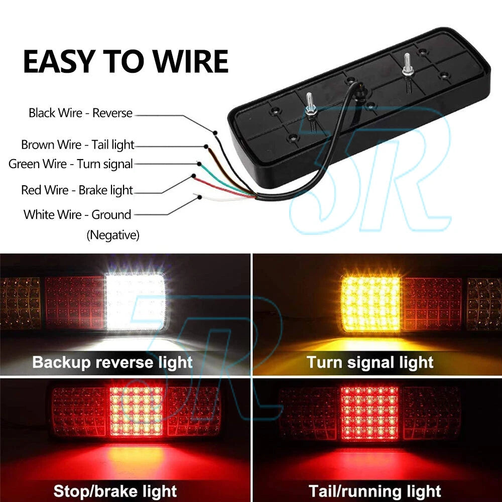 2x 75 LED Tail Lights Stop Indicator Reverse Lamp 12V Trailer Truck Ute Light - view 6