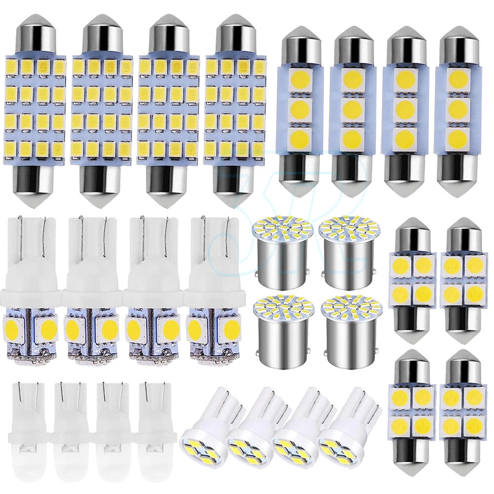 28Pcs Car Interior LED Lights Package Kits for Dome Map License Plate Lamp Bulbs - view 1