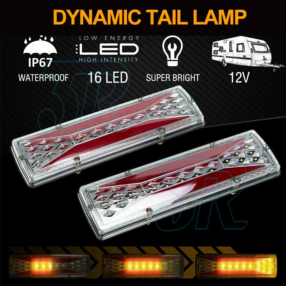 2x LED TRAILER LIGHTS TAIL LAMP STOP DYNAMIC INDICATOR 4WD CAMPER UTE 12V - view 2