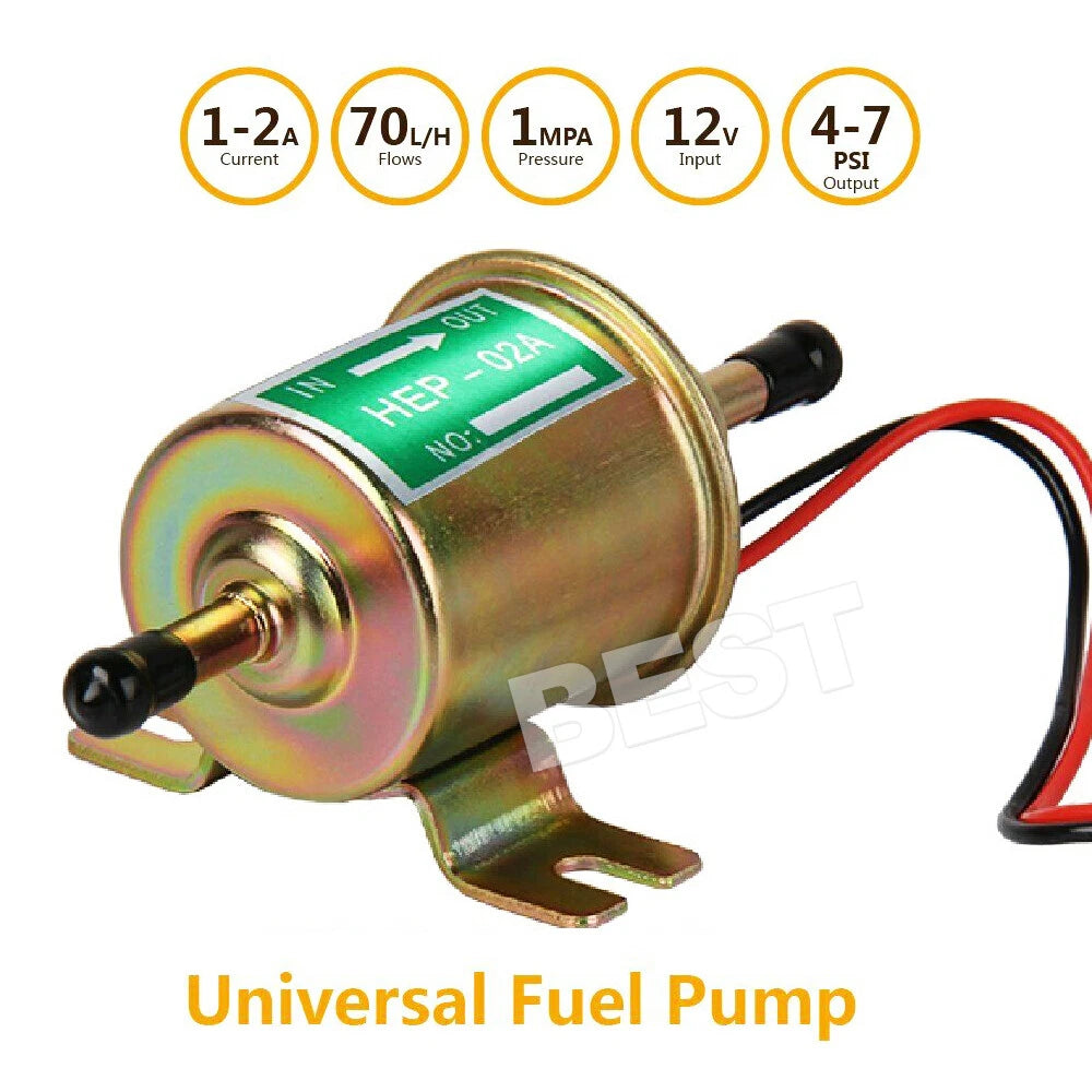 12V Petrol Diesel Gas 4-7PSI Fuel Pump Universal Electric Pump HEP02A - view 2