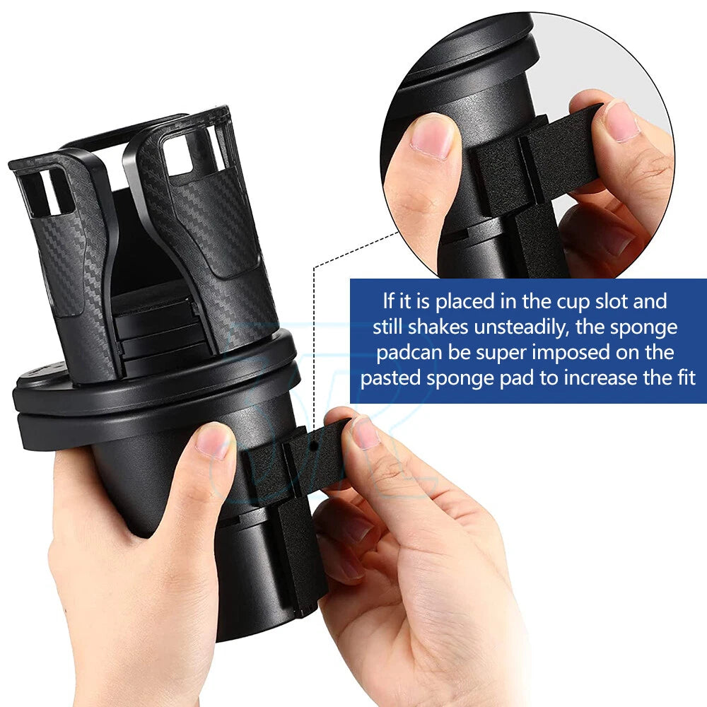 Adjustable 2in1 Car Seat Cup Holder Water Bottle Drink Coffee Cleanse Storage - view 4