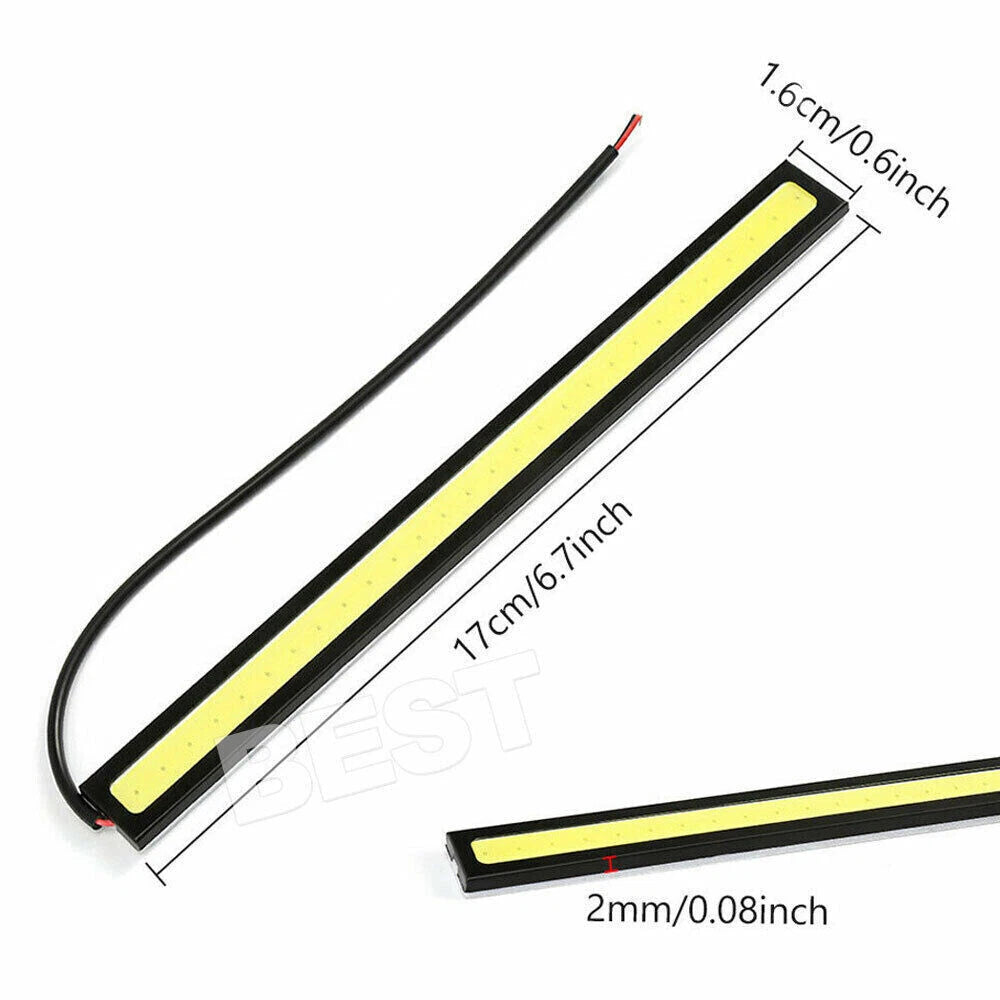 12V Waterproof White DRL LED Strip Lights Bars Camping Caravan Boat Car COB - view 1