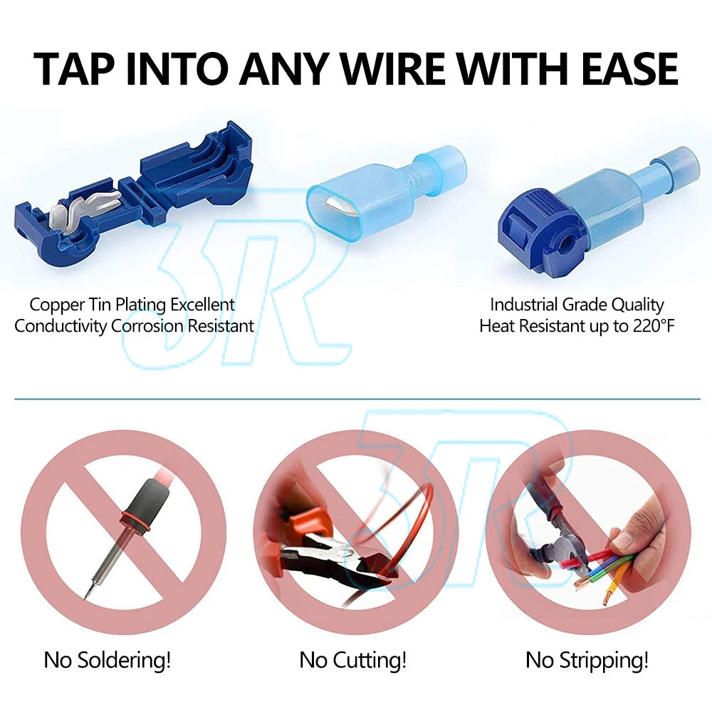 260PCS T-Tap Electrical Wire Crimp Terminals Quick Splice Cable Connectors Kit - view 3