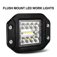 2x 5inch Osram Flush Mount Square LED Work Light 4x4 Reverse Lamp 12V - view 1