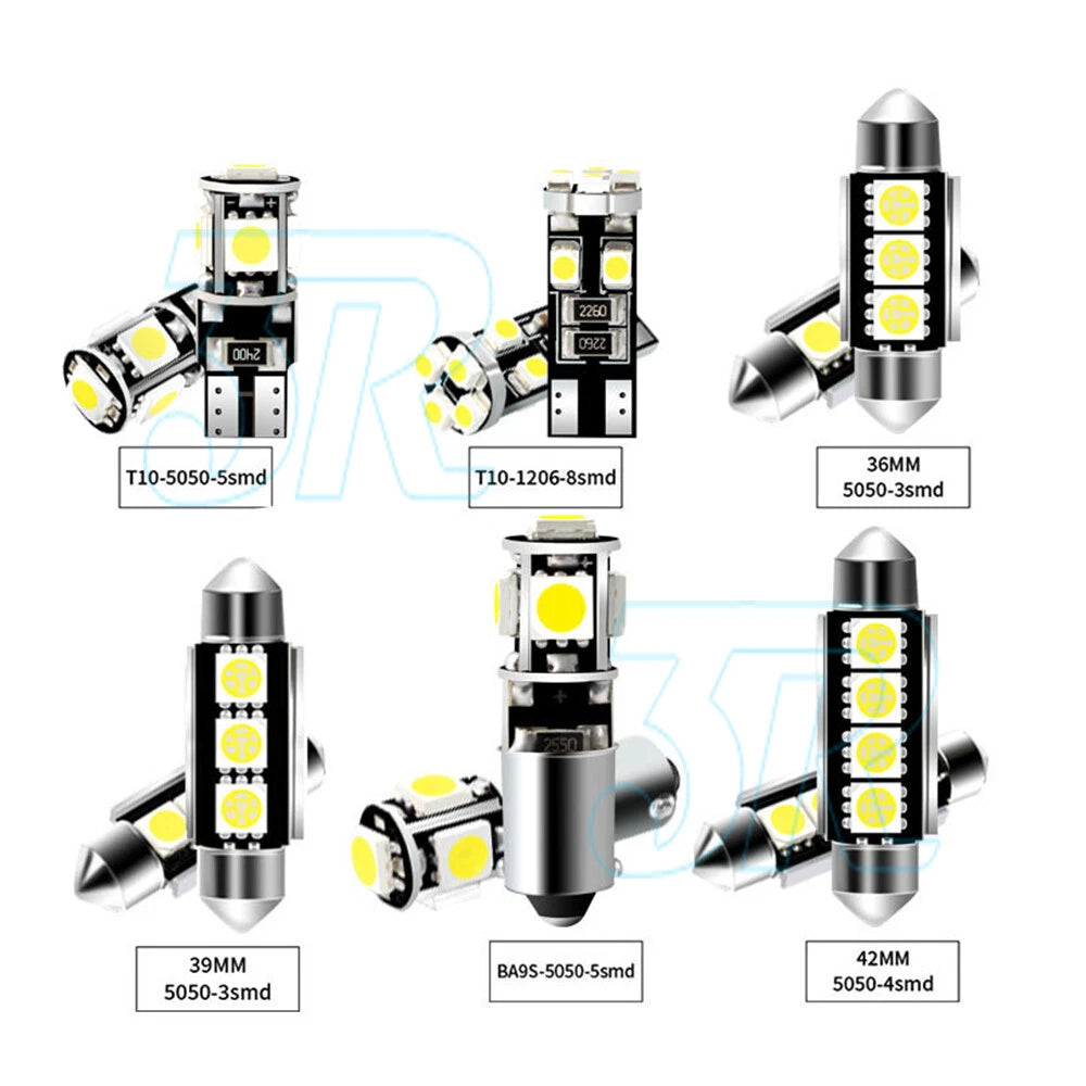 23x Car 12v Led Festoon Interior White Light Bulb 5050 5smd Auto Dome Globe DF - view 2
