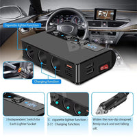 3 Way 12V USB Car Cigarette Splitter Lighter Charger Socket Adapter Plug Power - view 7