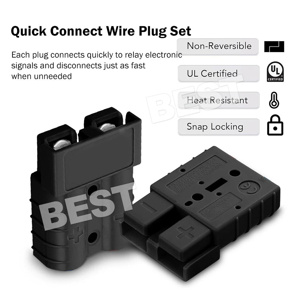 10PCS Connectors Anderson Style Plug DC Power 50AMP Solar Caravan 6AWG BLACK - view 2