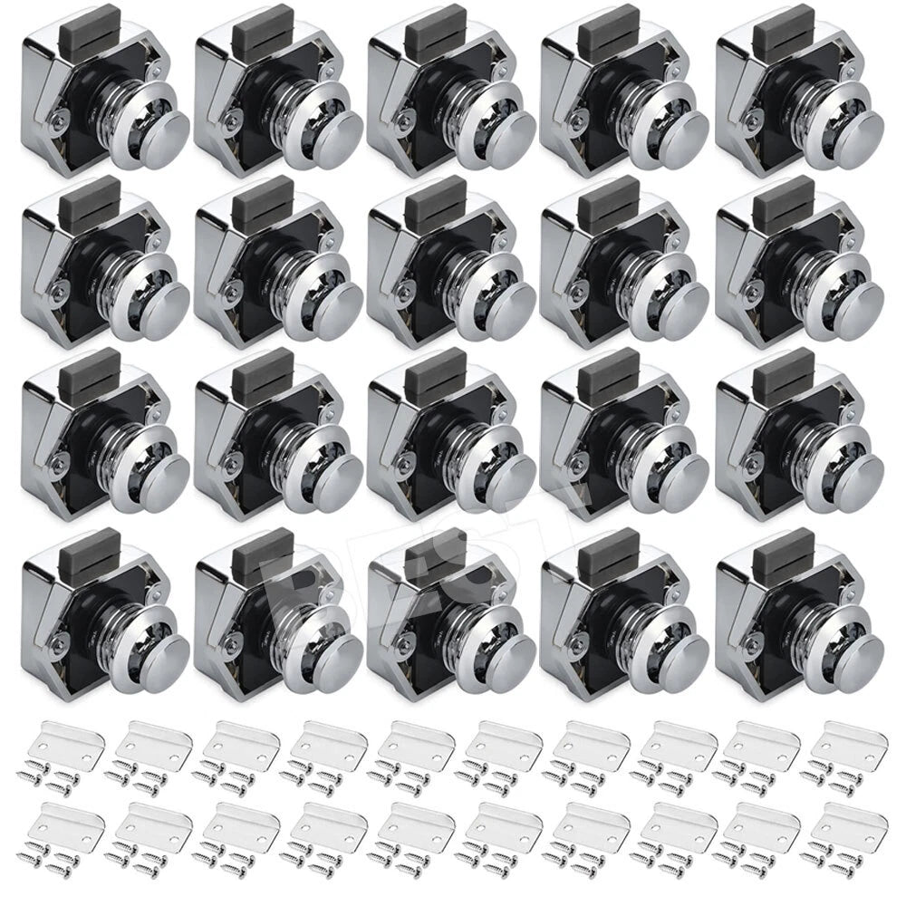 20pcs Push Button Drawer Cupboard Door Catch Lock Caravan RV Cabinet Latch Knob - view 8