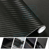 1.51 X 1M 5D GLOSS BLACK CARBON FIBER FIBRE CAR VINYL WRAP FILM ROLL AIR RELEASE - view 2