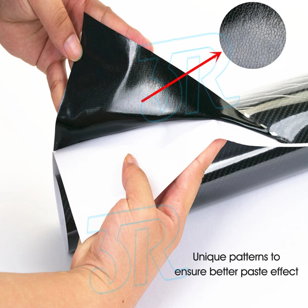 1.51 X 1M 5D GLOSS BLACK CARBON FIBER FIBRE CAR VINYL WRAP FILM ROLL AIR RELEASE - view 5