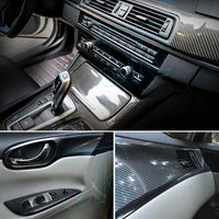 1.51 X 1M 5D GLOSS BLACK CARBON FIBER FIBRE CAR VINYL WRAP FILM ROLL AIR RELEASE - view 6