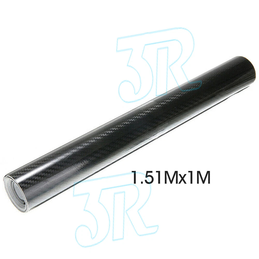1.51 X 1M 5D GLOSS BLACK CARBON FIBER FIBRE CAR VINYL WRAP FILM ROLL AIR RELEASE - view 8