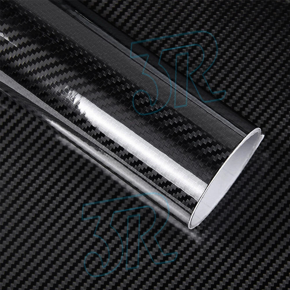 1.51 X 1M 5D GLOSS BLACK CARBON FIBER FIBRE CAR VINYL WRAP FILM ROLL AIR RELEASE - view 9