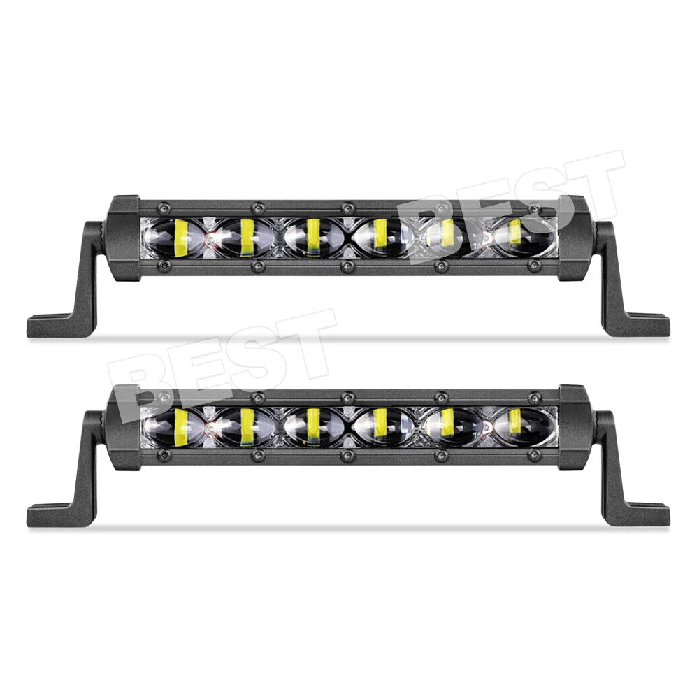 2x 7"inch LED Light Bar 60W Slim 6D Single Row Driving Beam Work Lamp Marine - view 1