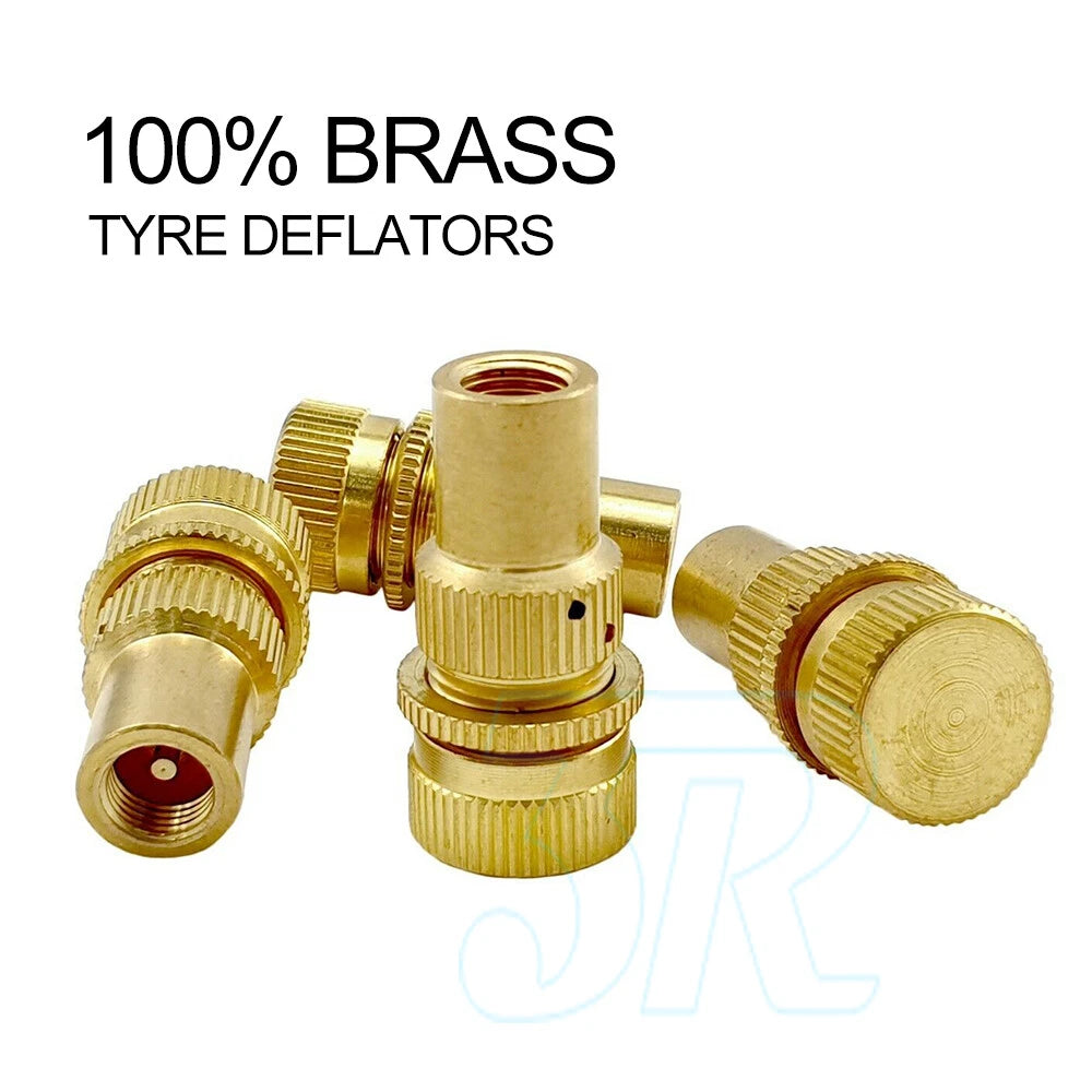 Tyre Deflators x4 Brass Air Deflator 0-60PSI Tire Valve Core Tool 4WD 4X4 - view 2