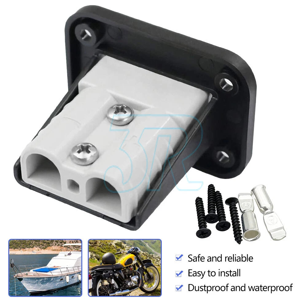 Flush Mount 50 Amp Anderson Plug Mounting Bracket Panel Cover for Caravan - view 1
