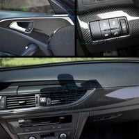 7D 1.52M x 50cm Gloss Black Carbon Fibre Fiber Vinyl Car Wrap Air Release Film - view 5