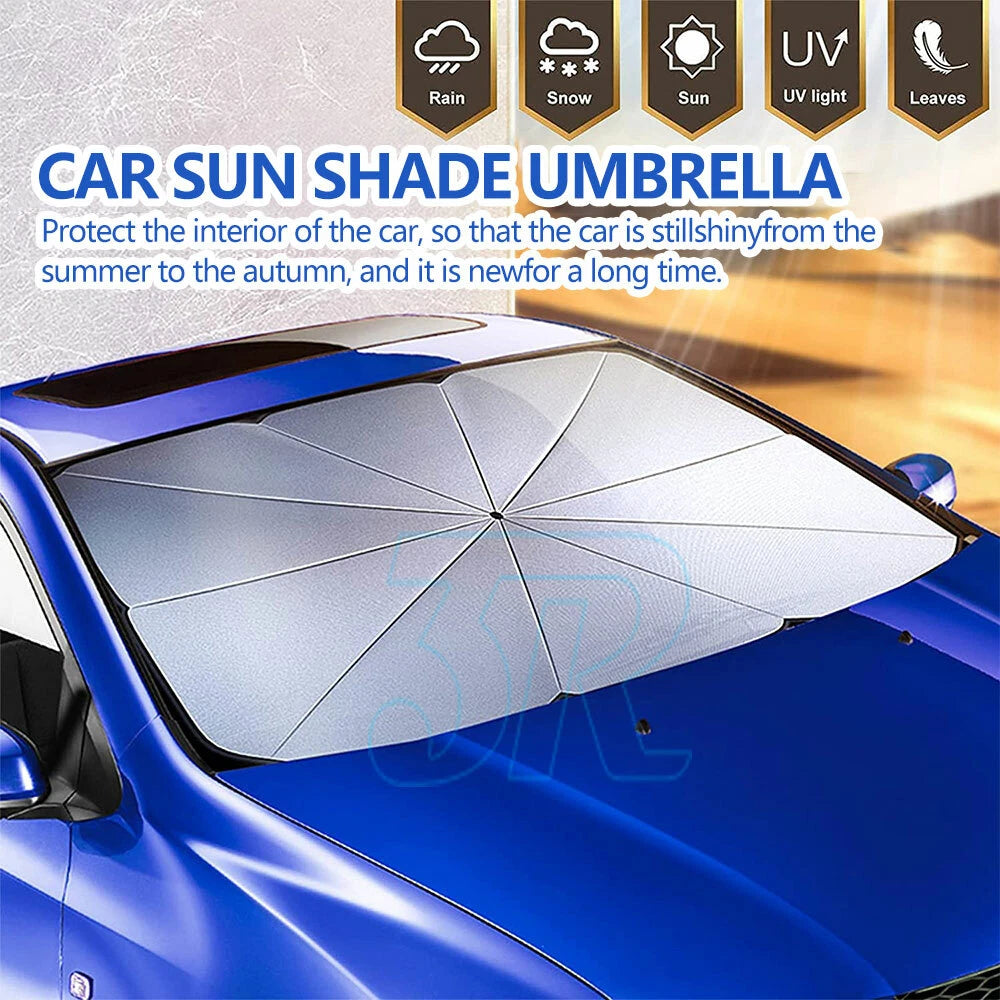 2x Car Windshield Sunshade Umbrella Foldable Front Window Cover Visor Sun Shade - view 3