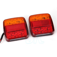 2x Square Led Stop Indicator Trailer Tail Light Truck Caravan Lamp Number Light - view 1