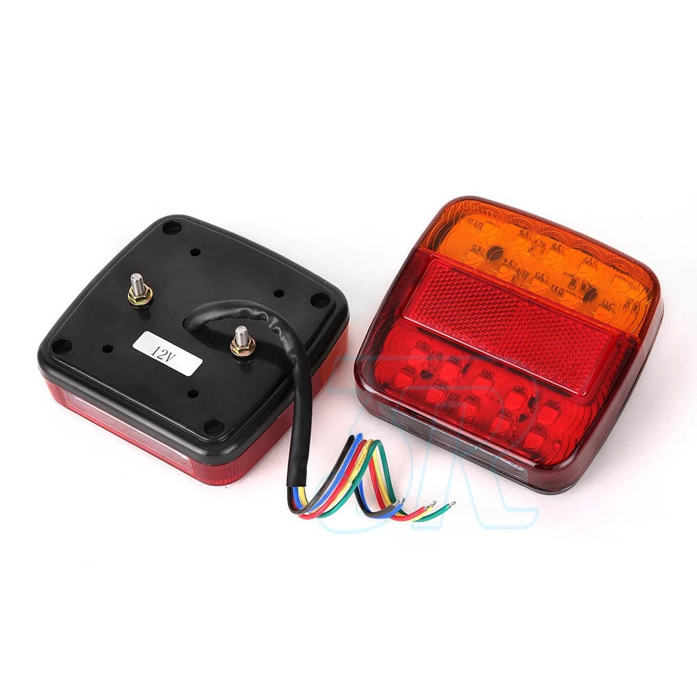 2x Square Led Stop Indicator Trailer Tail Light Truck Caravan Lamp Number Light - view 3