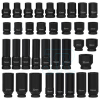 35pcs 1/2" Drive Deep Impact Socket Tool Set Metric Garage Workshop Tools 8-32MM - view 2