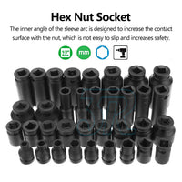 35pcs 1/2" Drive Deep Impact Socket Tool Set Metric Garage Workshop Tools 8-32MM - view 4