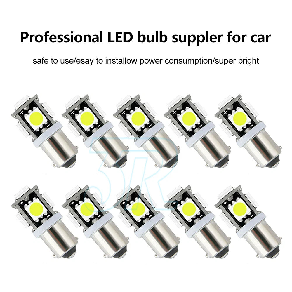 10PCS BA9S BAYONET LED LIGHT BULB 5SMD 5050 WHITE PARKER 12V CAR GLOBE INTERIOR - view 1