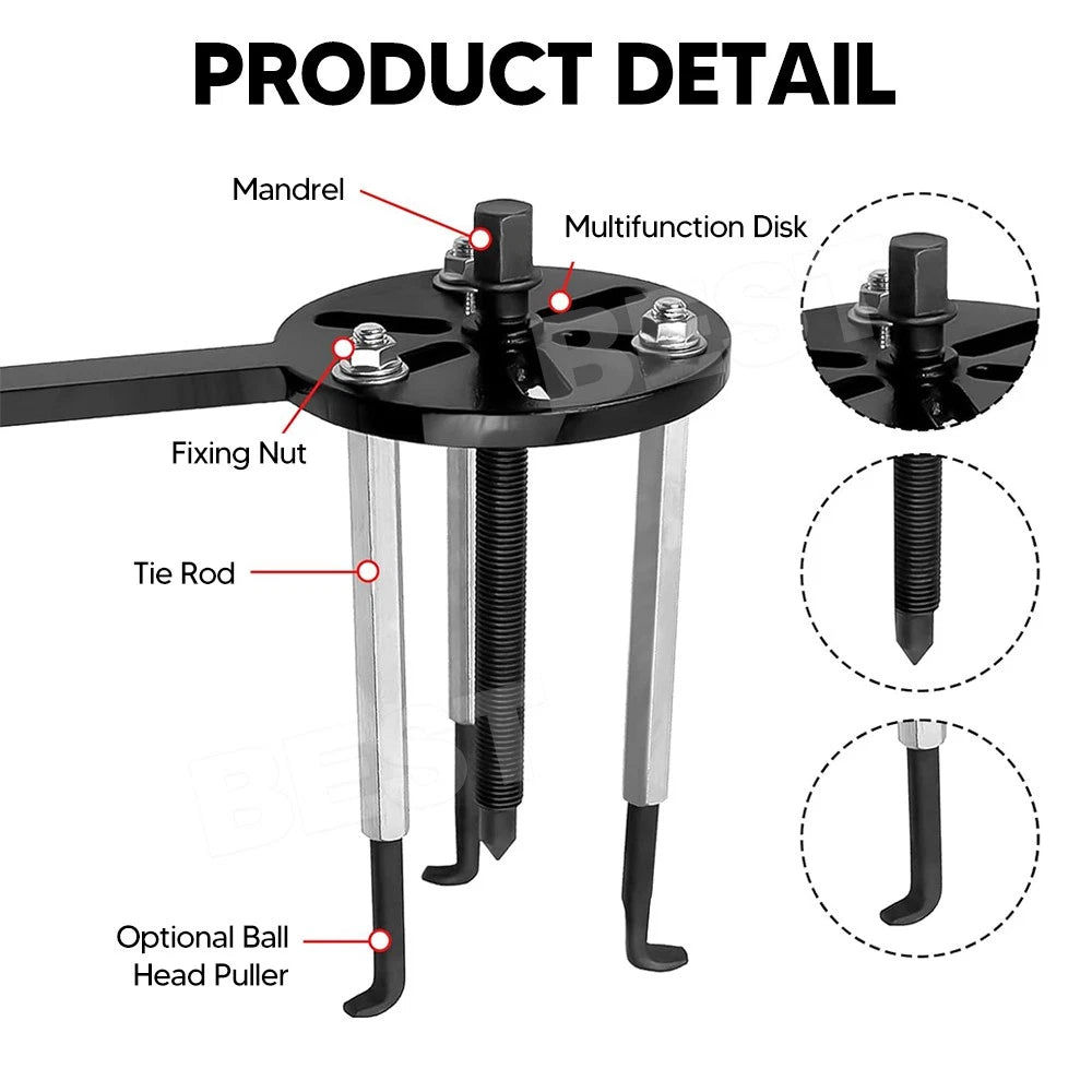 Bearing Disassembly Puller Inner Hole Puller Removal Tool Three Jaw Puller Kits - view 3