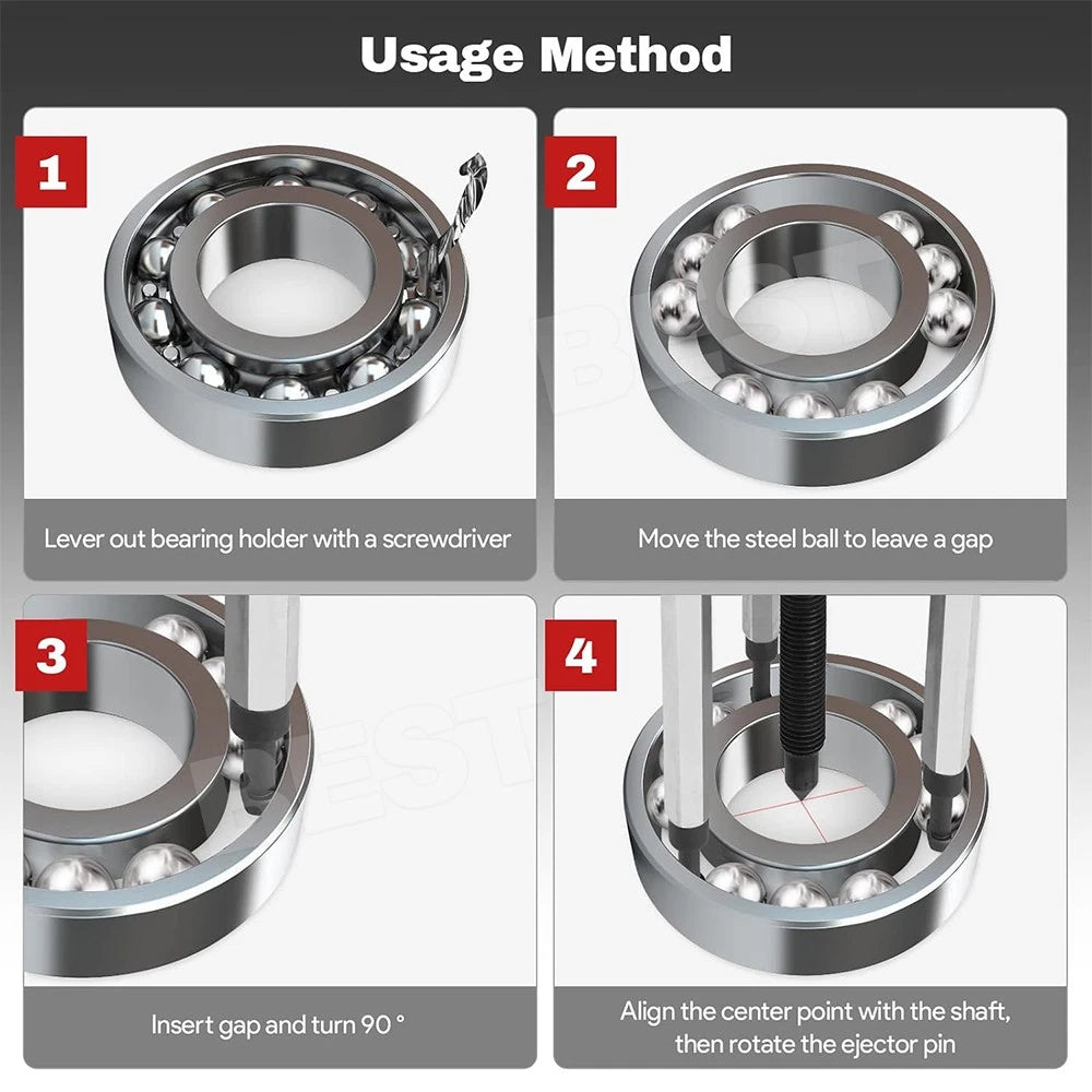Bearing Disassembly Puller Inner Hole Puller Removal Tool Three Jaw Puller Kits - view 9
