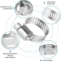 Stainless Steel Hose Clamps Clips Range Worm Gear Pipe Clamp Kit - view 2