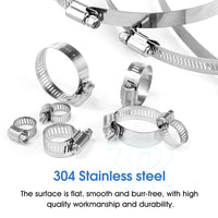 Stainless Steel Hose Clamps Clips Range Worm Gear Pipe Clamp Kit - view 3