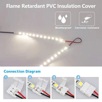 10X LED STRIP LIGHT CONNECTOR SMD 3528 2835 SINGLE 2 WIRE 8MM PCB BOARD ADAPTER - view 8