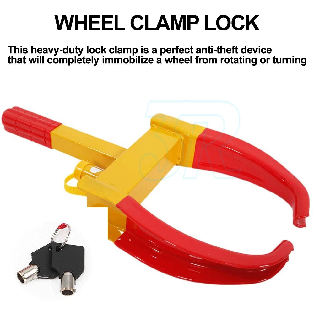 Wheel Lock Clamp Heavy Duty Anti-theft For Vehicle Car Trailer Clamp with 2 Keys - view 1