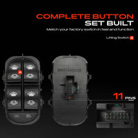 Front Right Window Switch for Ford Focus MK1 LR 1998-2005 1.8L 2.0L with 11-Pin - image 2