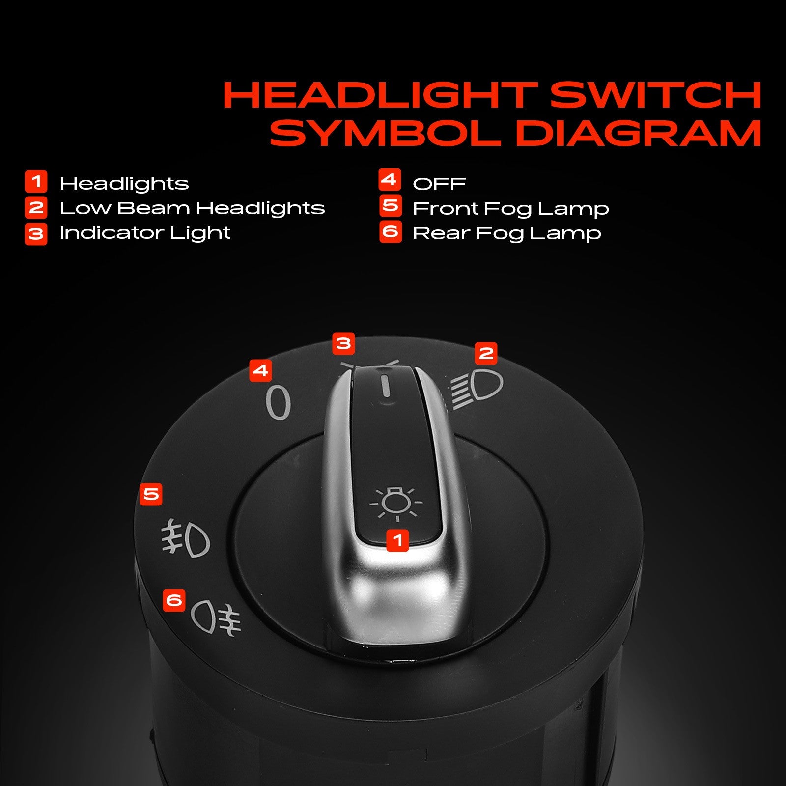 Fog Light Headlight Switch for VW Golf MK5 MK6 Passat B6 3C Caddy Jetta Tiguan - image 5