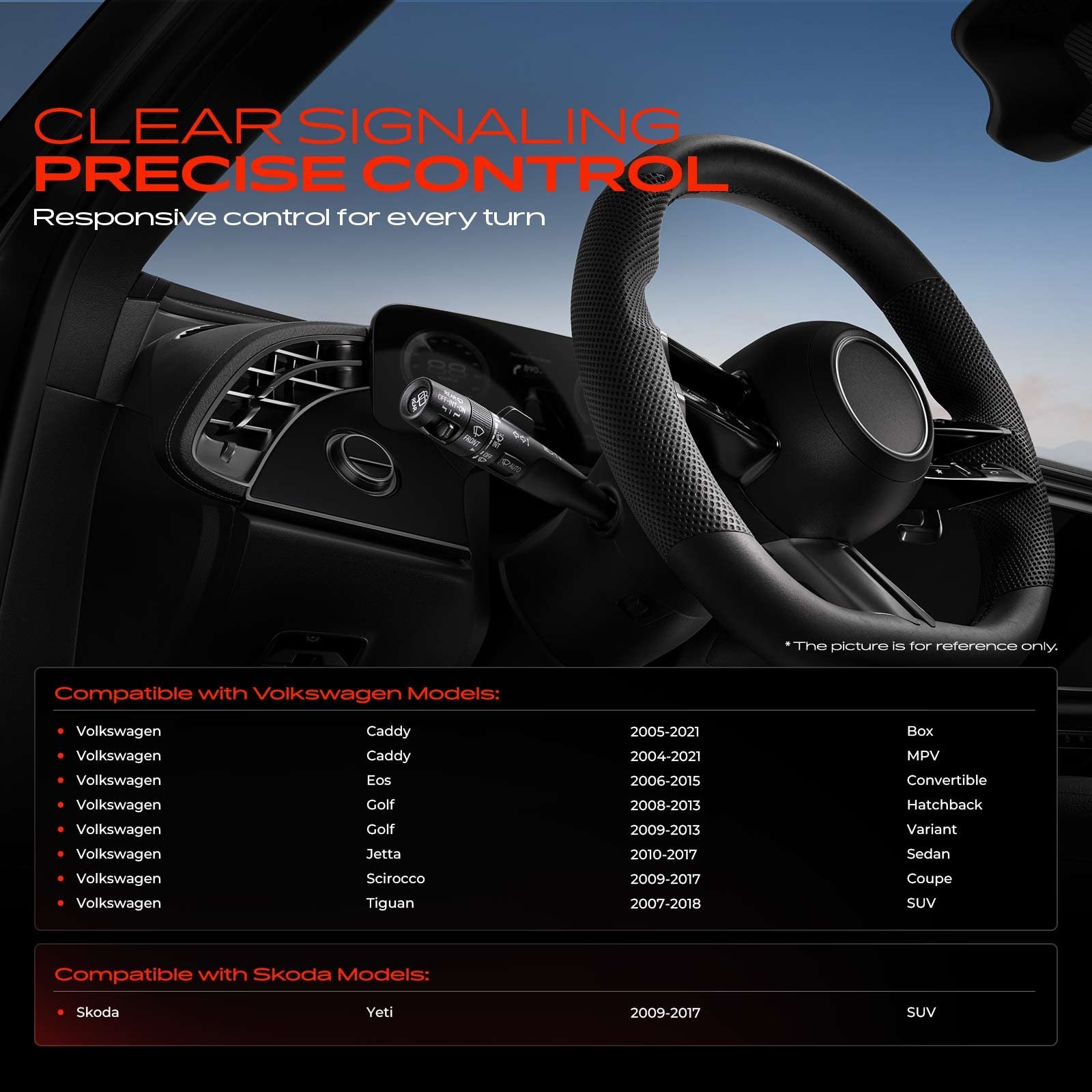 Headlight Indicator Wiper Switch for Skoda Yeti Volkswagen Caddy Eos Golf Jetta - image 1
