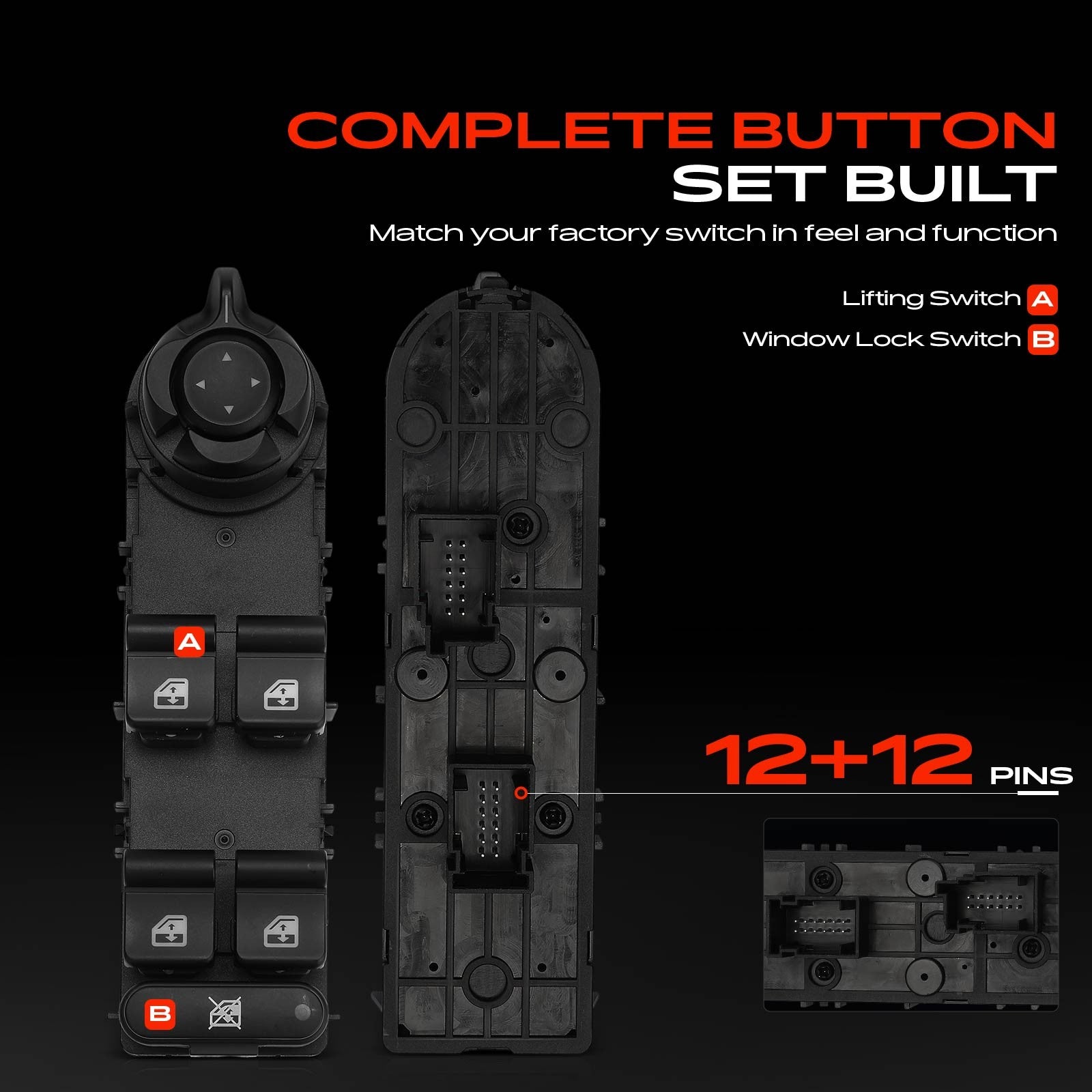 Front Right Window Switch for Alfa Romeo Giulietta 940 2010-2020 1.4L 1.8L 2.0L - image 2