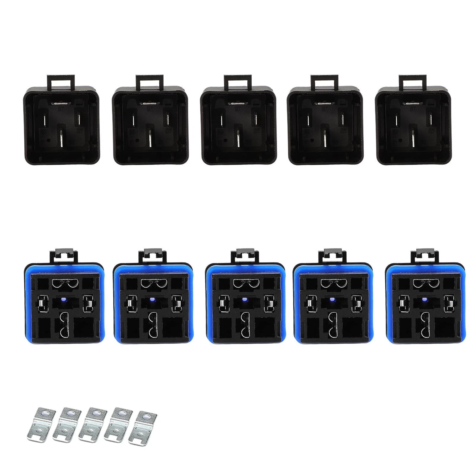 5x 12V 80A 4-Pin Automotive Relays With Waterproof Harness Sockets - image 1