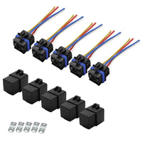5x 12V 80A 4-Pin Automotive Relays With Waterproof Harness Sockets - image 4