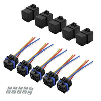 5x 12V 80A 4-Pin Automotive Relays With Waterproof Harness Sockets - image 5
