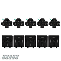 5x 24V 40A 5-Pin Automotive Relays With Wiring Harness Sockets & Brackets - image 2