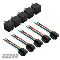 5x 24V 40A 5-Pin Automotive Relays With Wiring Harness Sockets & Brackets - image 3