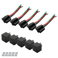 5x 24V 40A 5-Pin Automotive Relays With Wiring Harness Sockets & Brackets - image 4