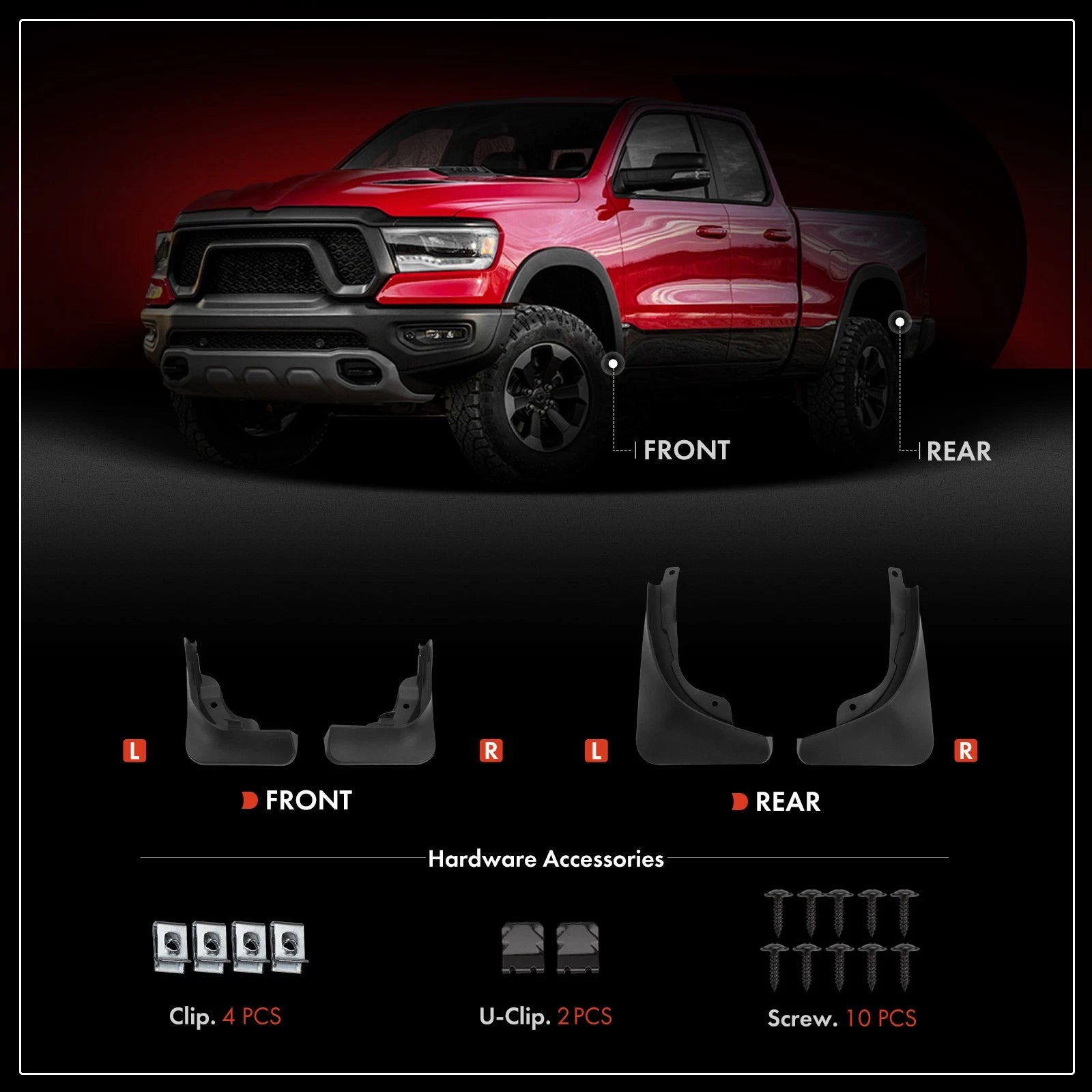 4x Front & Rear Splash Guards Mud Flaps for Mercedes Benz EQE V295 23-24 Sedan - image 1
