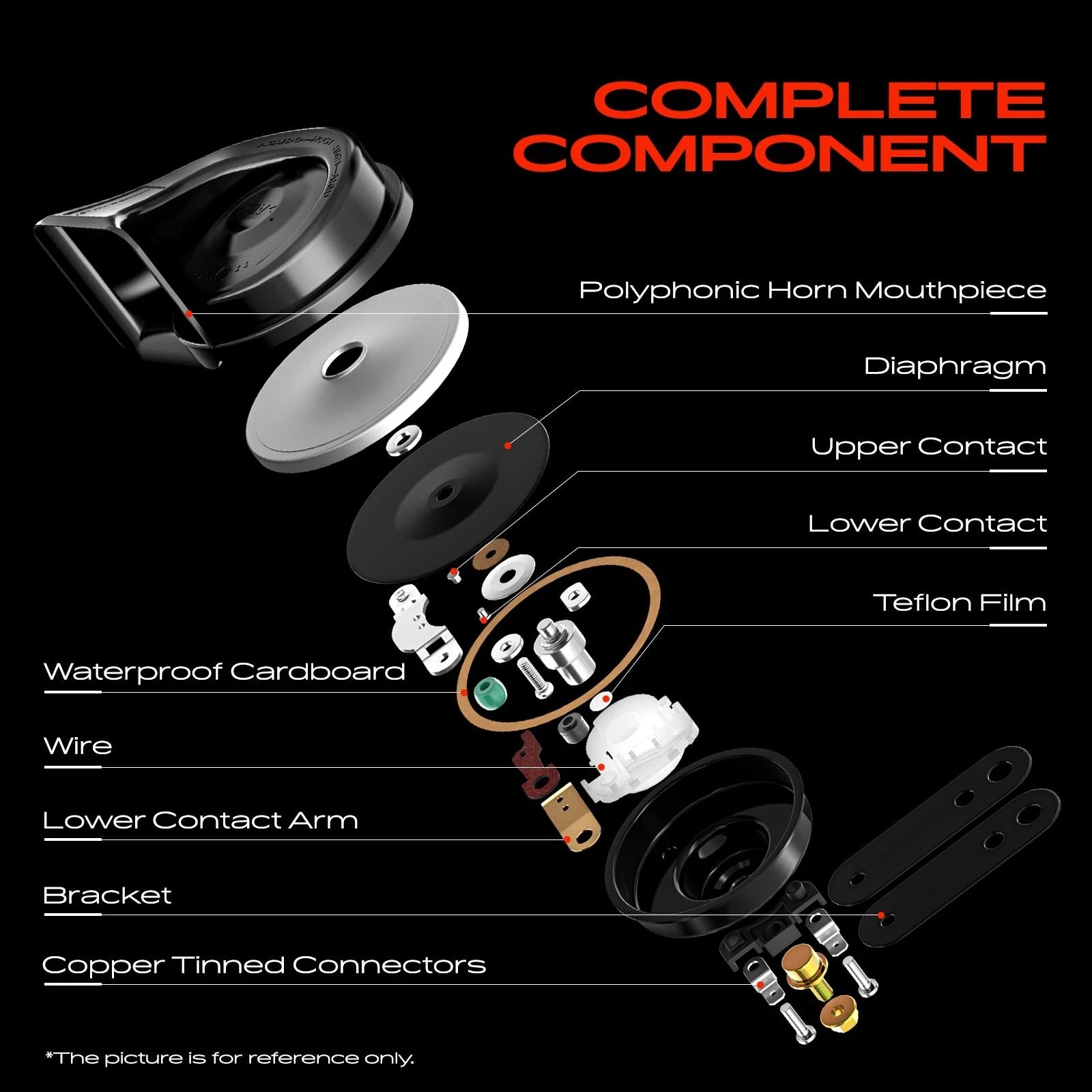 Snail Horn for Hyundai Accent RB Elantra AD i30 FD Kia Sorento Sportage 1996-On - image 2