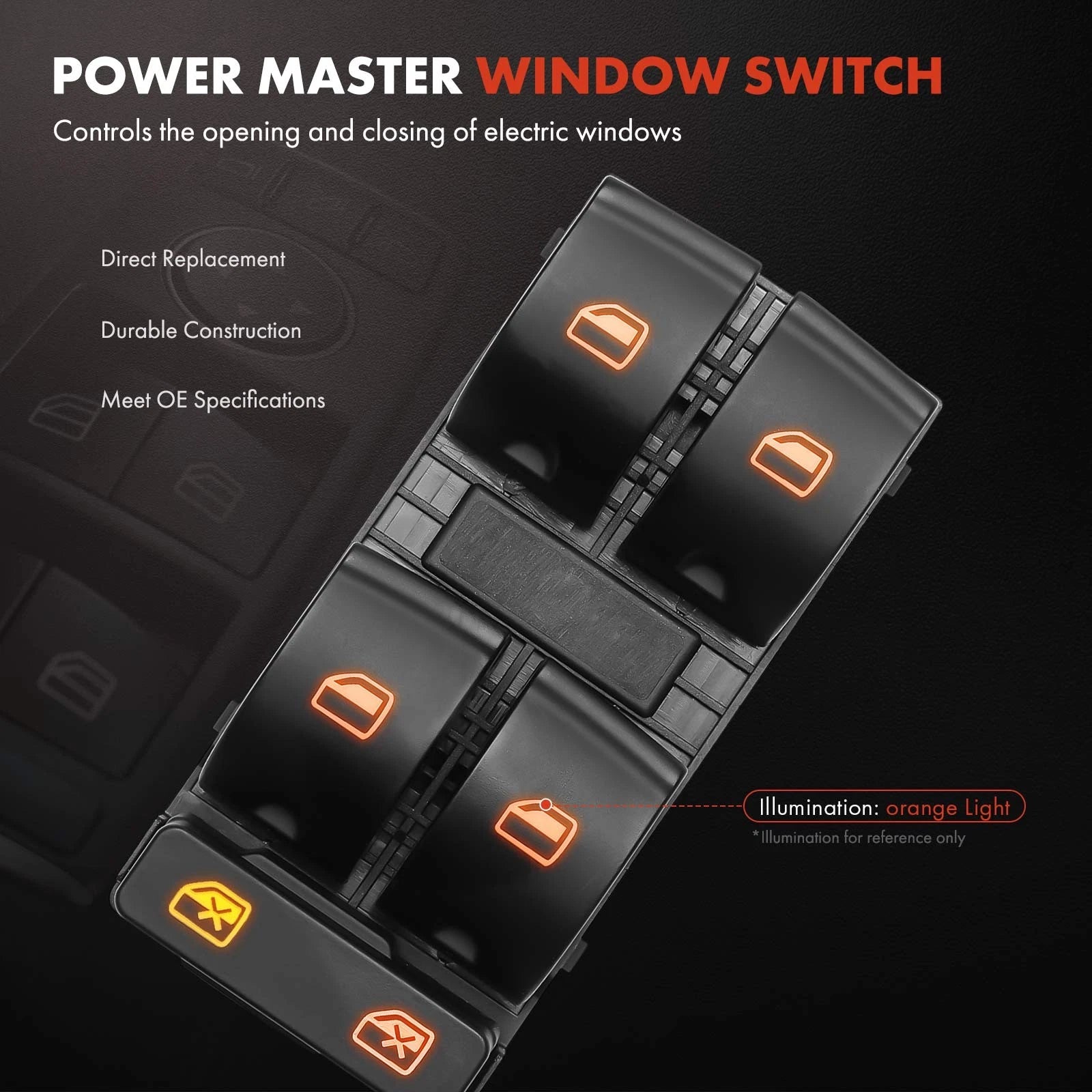Front Right Master Power Window Switch Without Bezel for Audi A4 B6 B7 2000-2008 - image 2