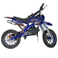 Blue Mini Motor Dirt Bike Kids Pocket 2 Stroke Motorbike ATV Twin Exhaust Tip Toys 49cc 2025 - image 2