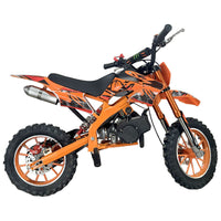 Orange Mini Motor Dirt Bike Kids Pocket 2 Stroke Motorbike ATV Twin Exhaust Tip Toys 49cc 2025 - image 2