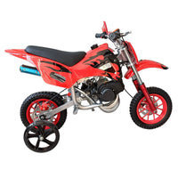 Red Mini Motor Dirt Bike Kids Pocket 2 Stroke Motorbike ATV Twin Exhaust Tip Toys 49cc With 2 Wheels - image 3